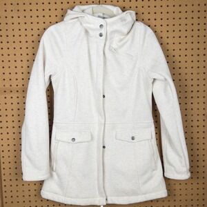 Athleta Fillmore Cream Heather Fleece Lined Hooded Jacket Sherpa